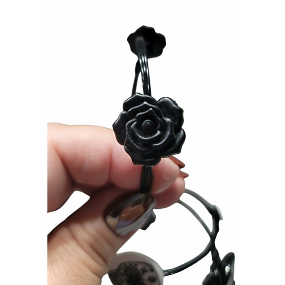 Whimsical Sugar Skull Wire Wrapped Set of 3 Bangles - Picture 4 of 6